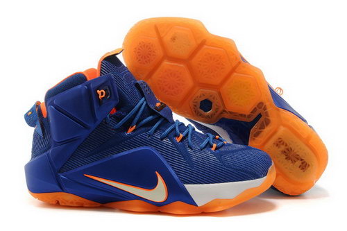 Mens Nike Lebron 12 Royal Blue Orange Online Store